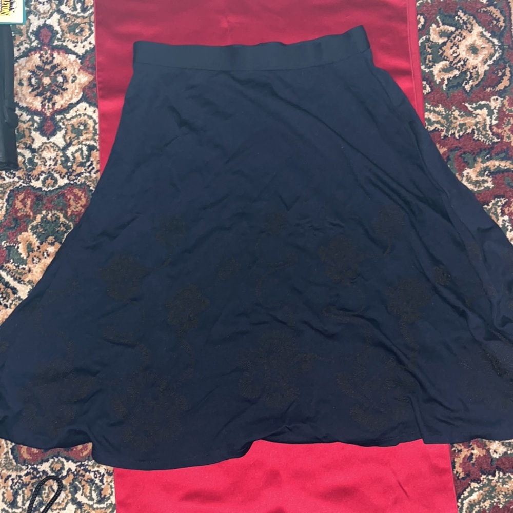 Knee length embroidered skirt
